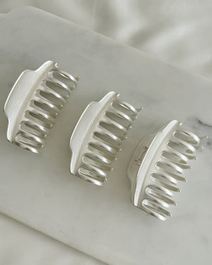 Matte Silver Metal Claw Clip