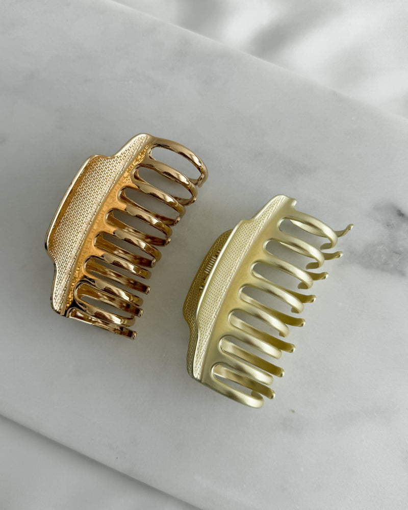 Matte Gold Metal Claw Clip