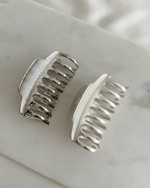 Matte Silver Metal Claw Clip
