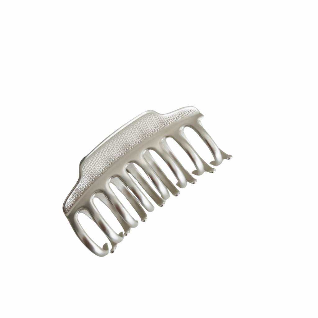 Matte Silver Metal Claw Clip
