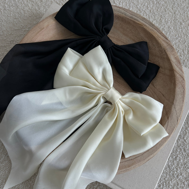 Luxe Black Silk Bow