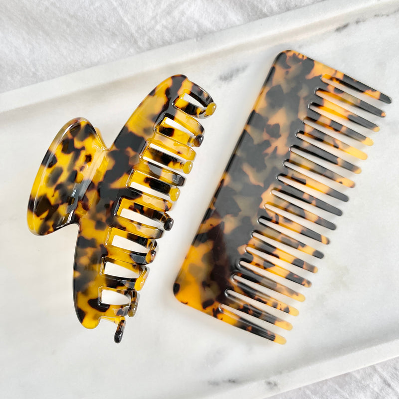 Claw Clip + Comb Set in Tortoise Shell