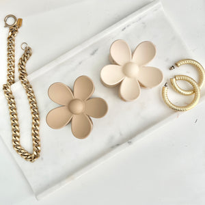 Beige Flower Clip