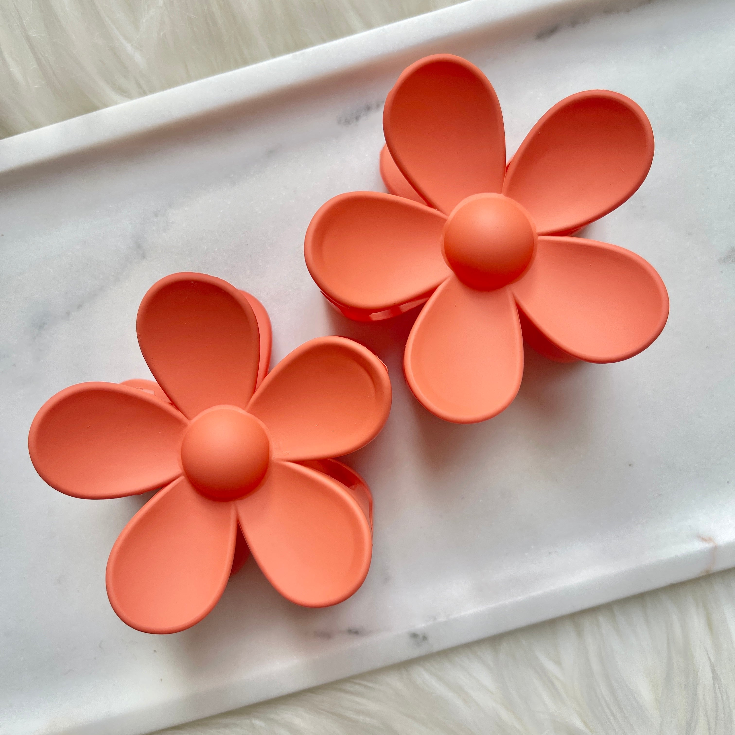 Hibiscus Orange Flower Clip – Summer Buns
