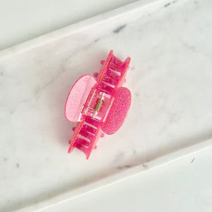 Pink Glitter Claw Clip