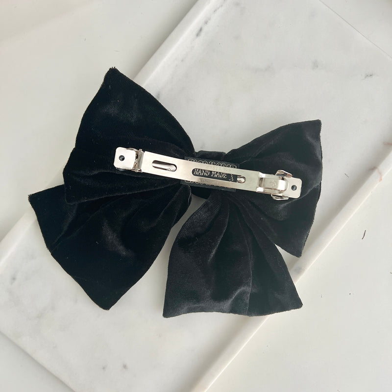 Miu Miu black velvet bow hair clip